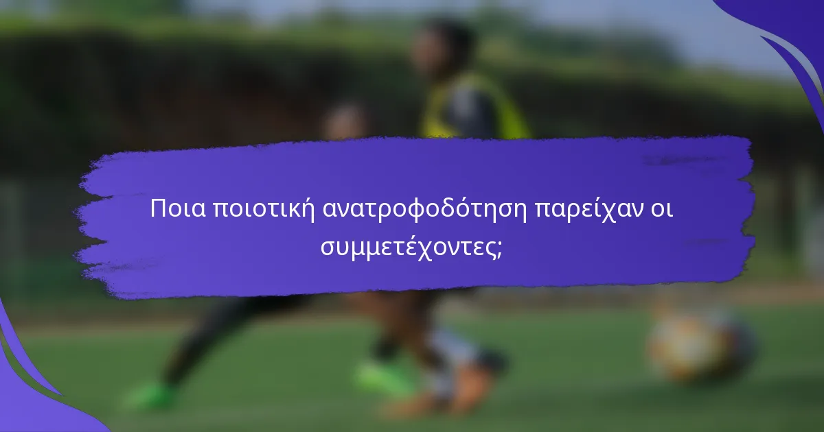 Ποια ποιοτική ανατροφοδότηση παρείχαν οι συμμετέχοντες;