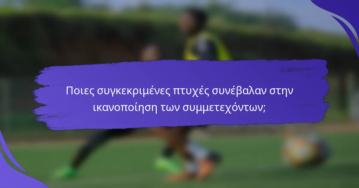 Ποιες συγκεκριμένες πτυχές συνέβαλαν στην ικανοποίηση των συμμετεχόντων;