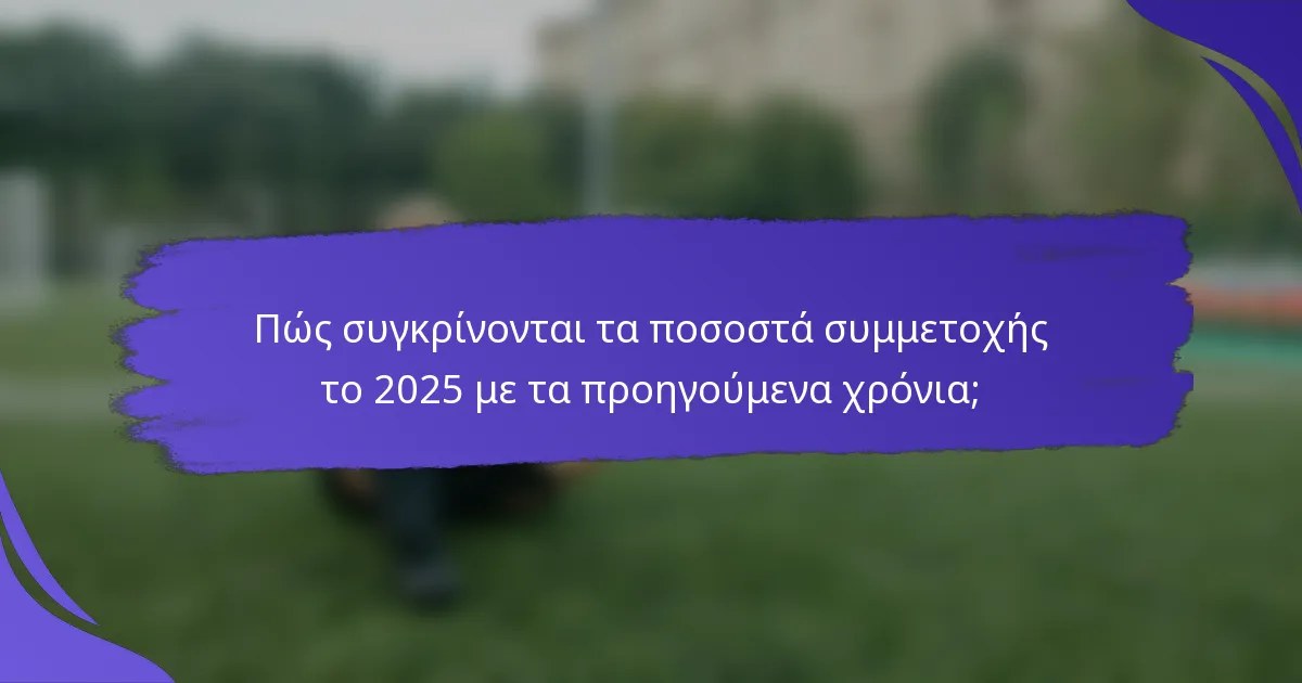 Πώς συγκρίνονται τα ποσοστά συμμετοχής το 2025 με τα προηγούμενα χρόνια;